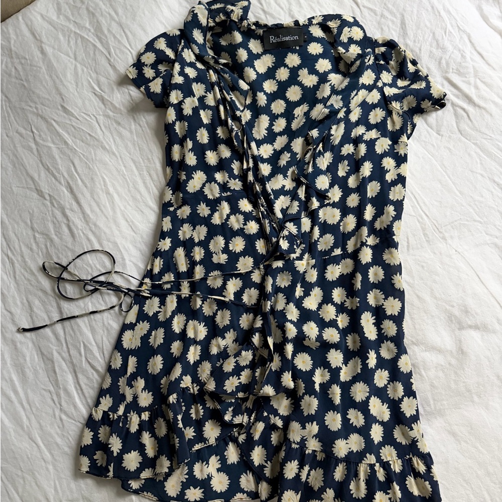 Realisation Par Midnight Blue and Ivory Floral Dress